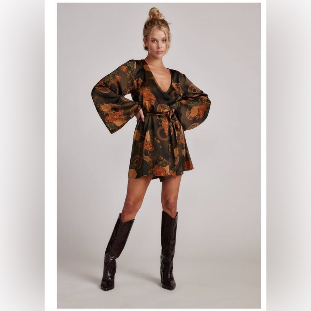 12th Tribe Gold Standard Kimono in Olive - Wrap Dress NWT